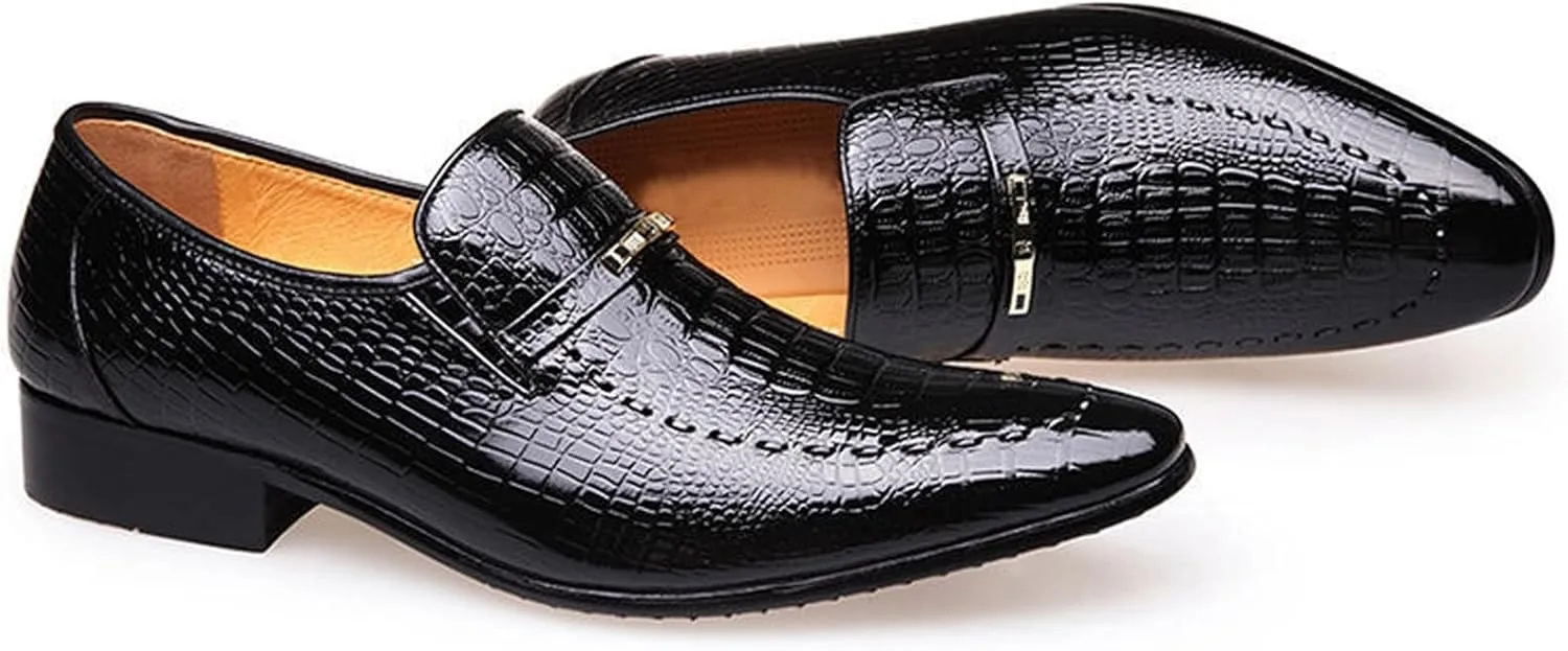 ADMLZQQ Men's Dress Tuxedo Formal Shoes Slip-on Classic Patent Leather Loafers