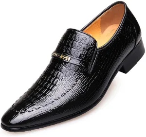 ADMLZQQ Men's Dress Tuxedo Formal Shoes Slip-on Classic Patent Leather Loafers