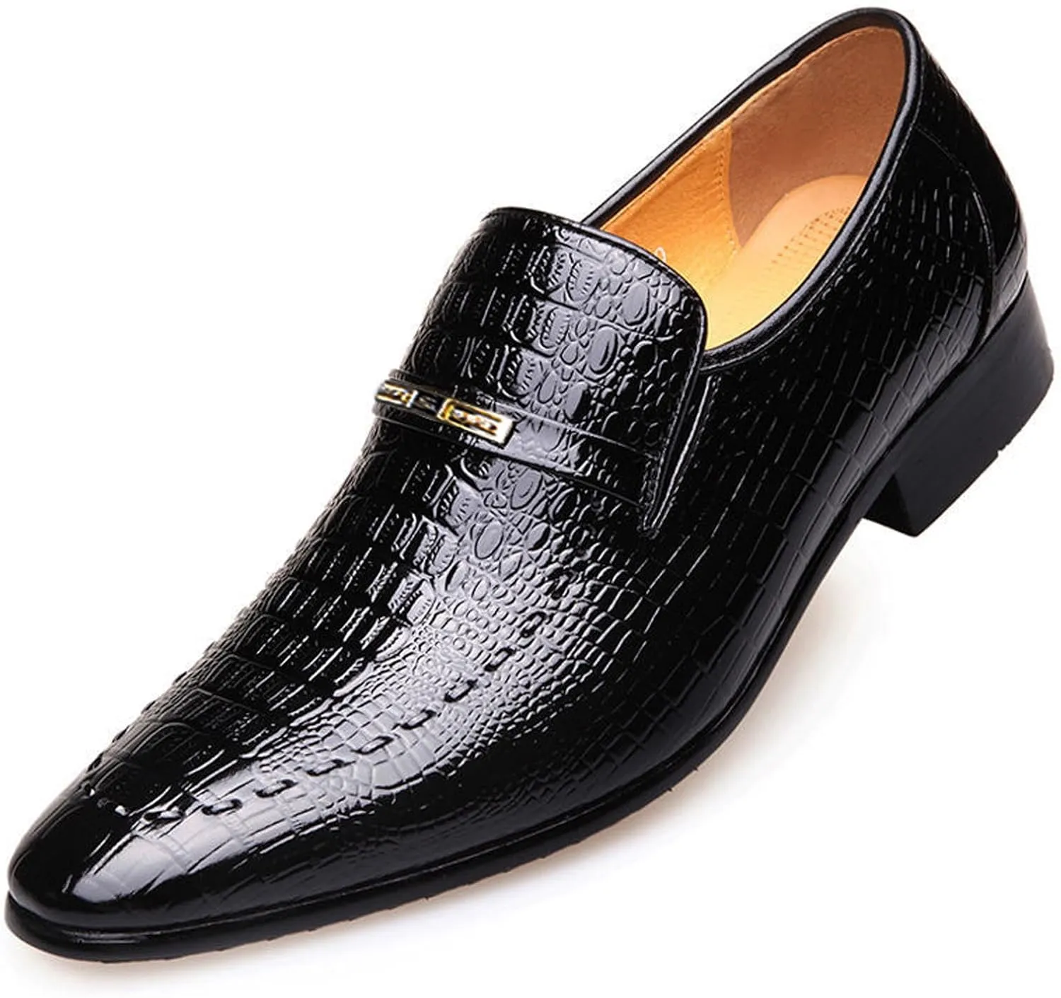 ADMLZQQ Men's Dress Tuxedo Formal Shoes Slip-on Classic Patent Leather Loafers