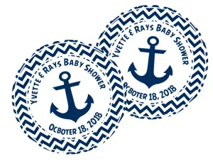 Boys Nautical Anchor Baby Shower Stickers Or Favor Tags
