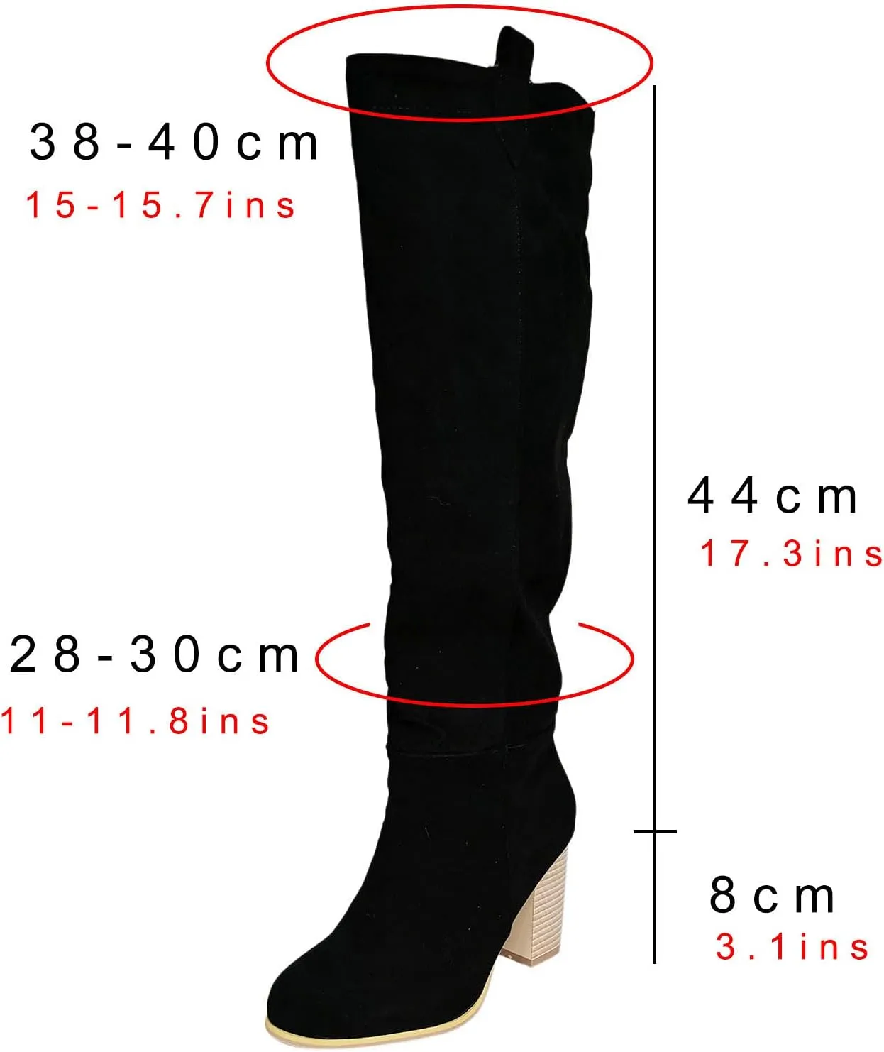 Hiking Boots Women High Chunky Heeled Knee High Boots Pull On Pointed Suede Thigh High Boots Long Bootie