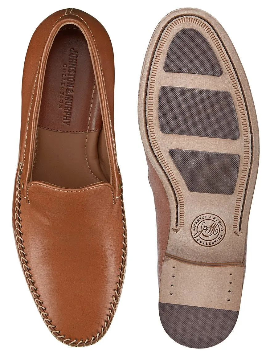 J & M Collection Baldwin Whipstitch Venetian in Cognac Sheepskin