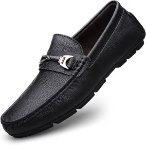 Men's Leather Driving Slip-on Penny Loafers Shoes