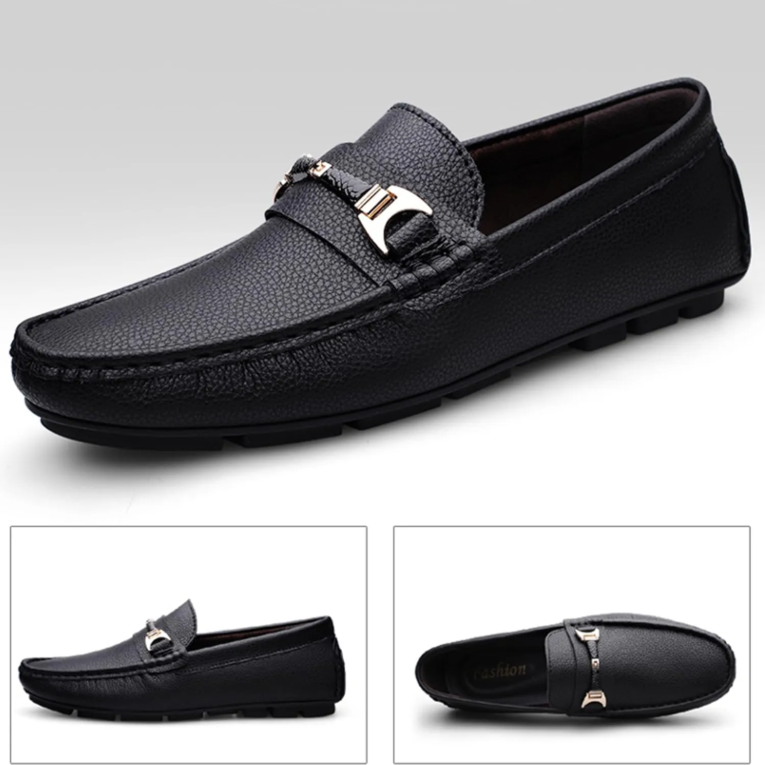 Men's Leather Driving Slip-on Penny Loafers Shoes