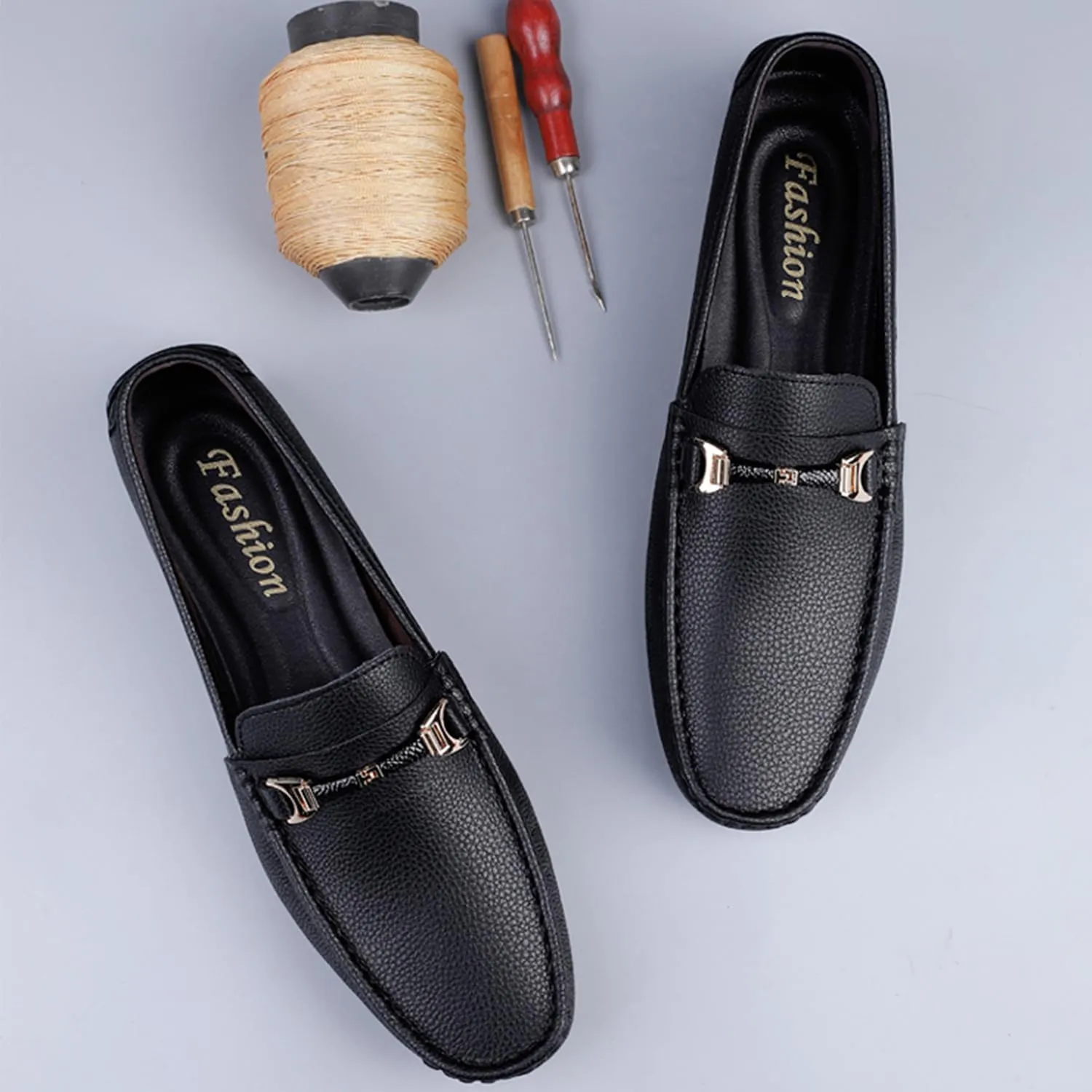 Men's Leather Driving Slip-on Penny Loafers Shoes