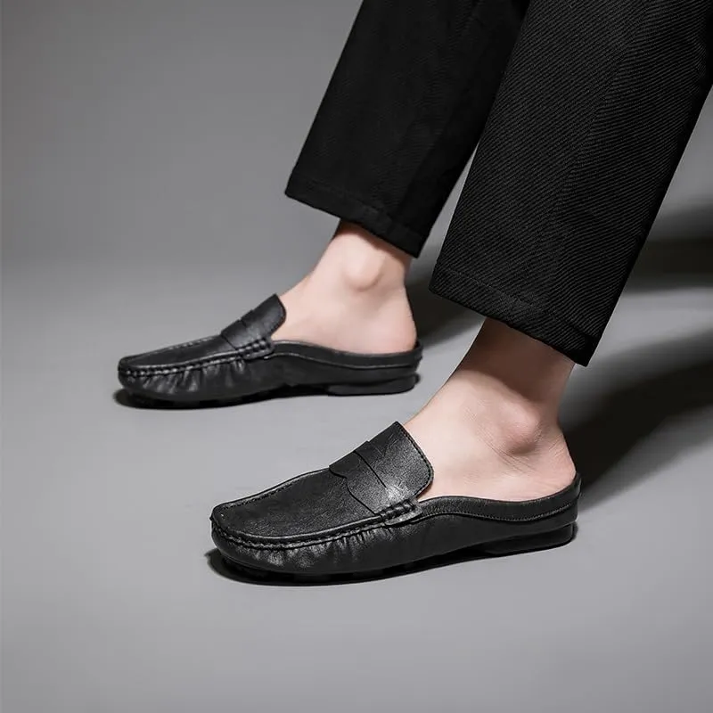 Men's Loafers Round Toe Moccasins Penny Loafers Faux Leather Half Loafers Shoes Flexible Comfortable Lightweight Classic Walking Slip-on