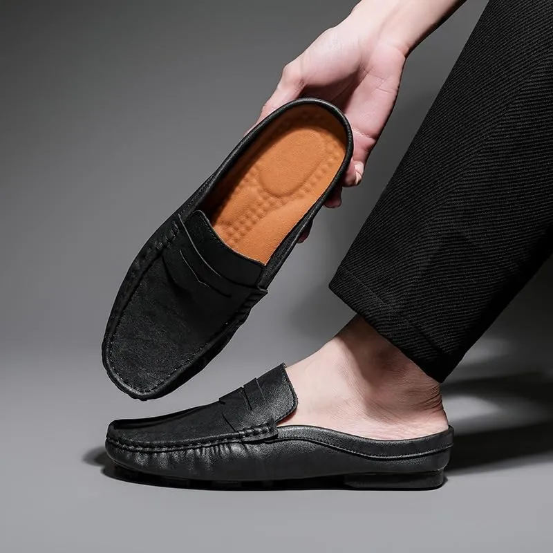Men's Loafers Round Toe Moccasins Penny Loafers Faux Leather Half Loafers Shoes Flexible Comfortable Lightweight Classic Walking Slip-on