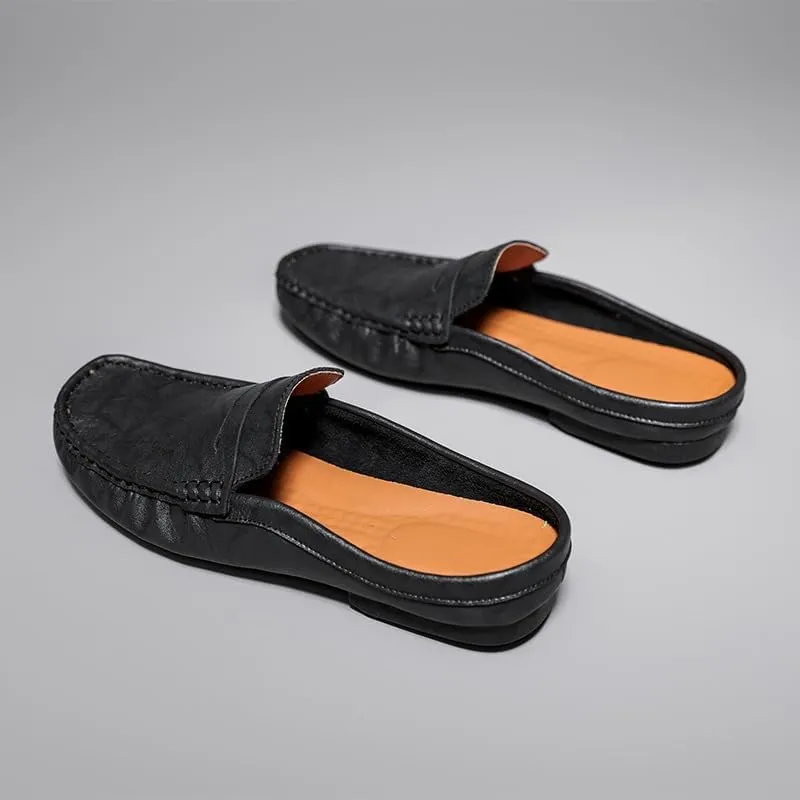 Men's Loafers Round Toe Moccasins Penny Loafers Faux Leather Half Loafers Shoes Flexible Comfortable Lightweight Classic Walking Slip-on