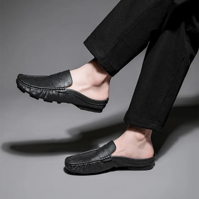 Men's Loafers Round Toe Moccasins Penny Loafers Faux Leather Half Loafers Shoes Flexible Comfortable Lightweight Classic Walking Slip-on
