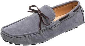 Mens Loafers Shoe Square Toe Vegan Leather Boat Driving Loafers Slip Resistant Flat Heel Lightweight Walking Slip-on