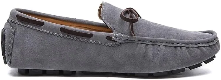 Mens Loafers Shoe Square Toe Vegan Leather Boat Driving Loafers Slip Resistant Flat Heel Lightweight Walking Slip-on