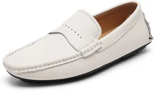 Men's Loafers Shoes Round Toe Nubuck Leather Penny Driving Loafers Lightweight Resistant Anti-Slip Classic Prom Slip On