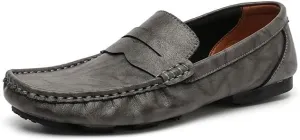 Men's Loafers Square Toe Faux Leather Penny Loafers Slip Resistant Comfortable Anti-Slip Classic Slip-ons