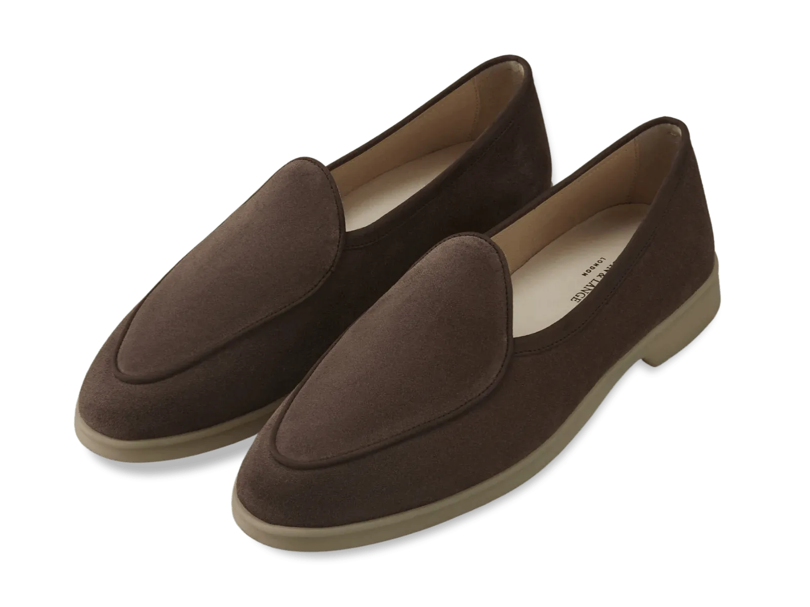 Stride Loafers in Deep Taupe Glove Suede Natural Sole