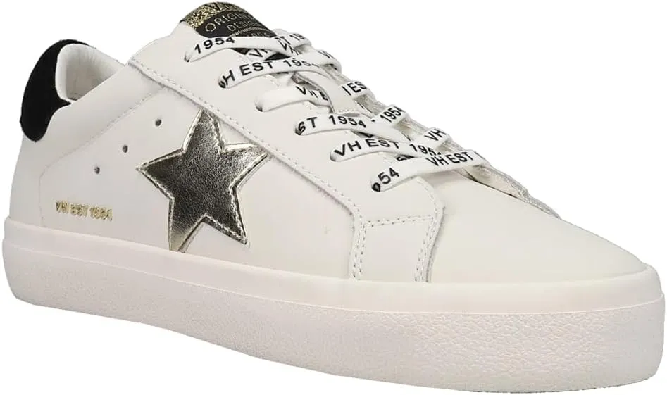 Vintage Havana Womens Epic Metallic Platform Lace Up Sneakers Shoes Casual - White