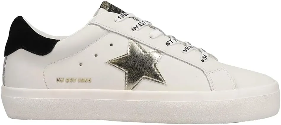 Vintage Havana Womens Epic Metallic Platform Lace Up Sneakers Shoes Casual - White