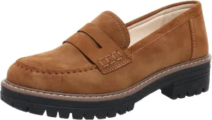 Womens Loafers Slip On Casual Chunky Platform Heel Loafers Classic Penny Dressy Comfy Business Work Shoes Green Beige Black Red US5-11